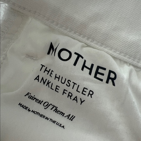 MOTHER The Hustler Ankle Fray Jeans White USA Stretch Size 27